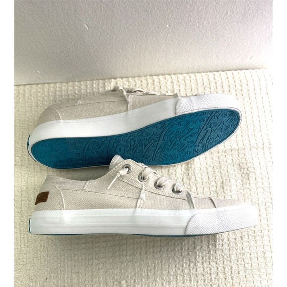 Blowfish Malibu Sneakers Maxine Womens Size 9M Beige White Shoes Lace Up Pull On - Picture 10 of 12